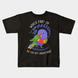 Rainbow Lorikeet Parrot Aaaa Kids T-Shirt